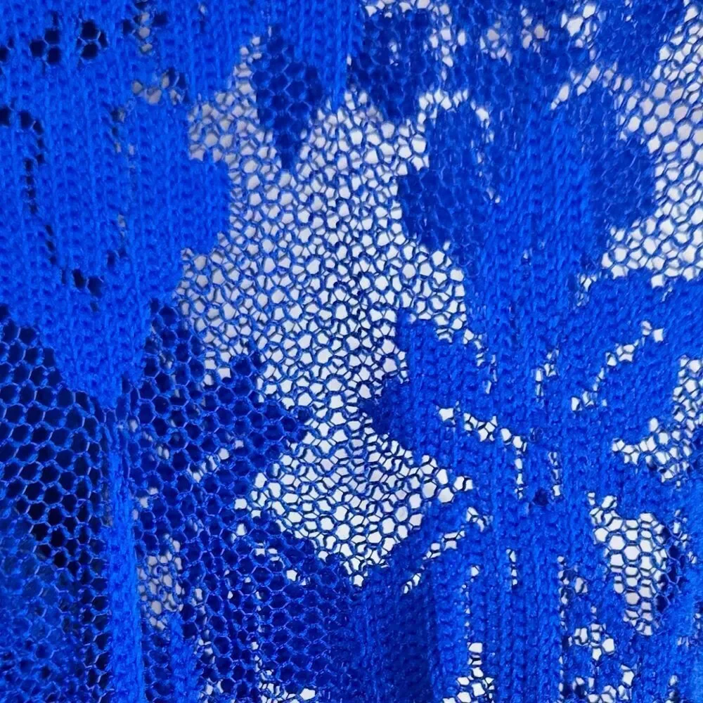 GB Girls Dress Royal Blue Puffy Sheer Lace Sleeve Elegant Semi-Formal Cruise